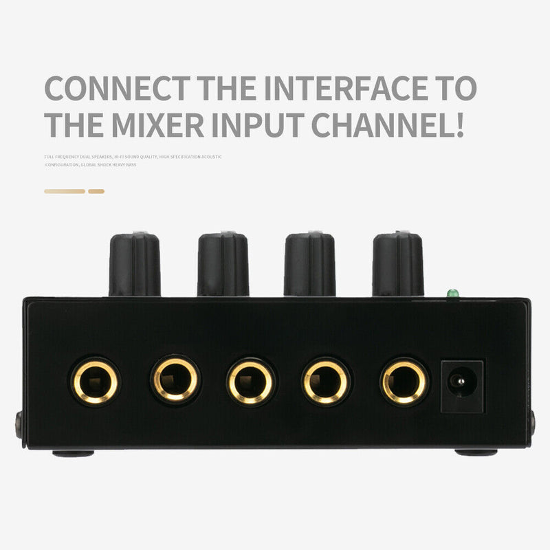 Ultra-Compact 4 Output 1 Input Amp 4 Channels Audio Stereo Headphone Amplifier