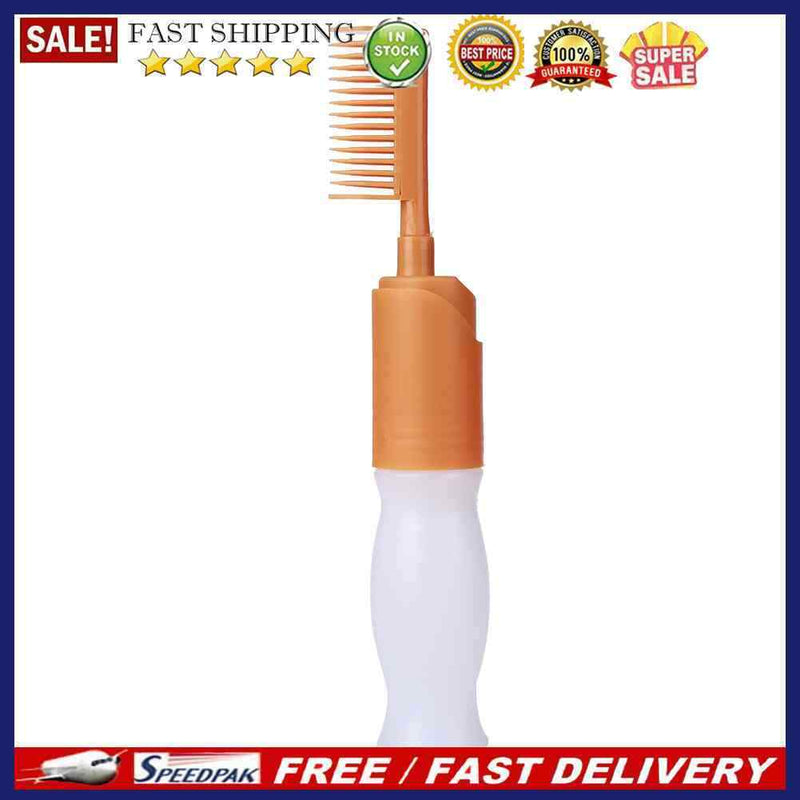 Portable Empty Hair Dye Applicator Brush Bottle with Comb Teeth Styling Tool