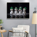 Cute Snowman 5D DIY Full Round Drill Diamond Painting Rhinestones Decor Craft