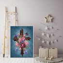 Painting By Numbers Kit DIY Cross Flowers Hand Painted Artwork Wall Picture