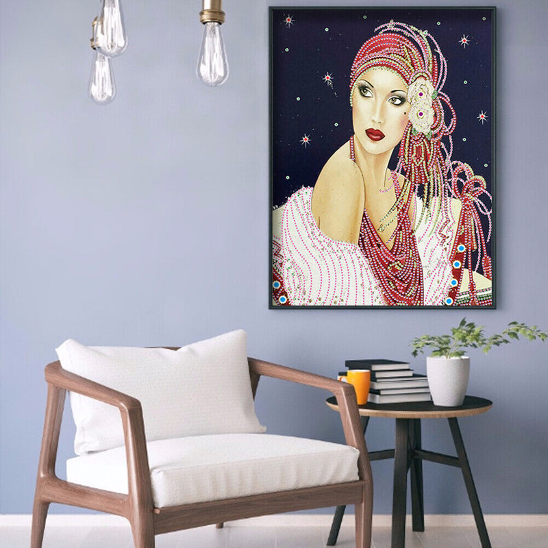 DIY Part Drill Special-shaped Diamond Painting Elegant Lady Mosaic (Y038)