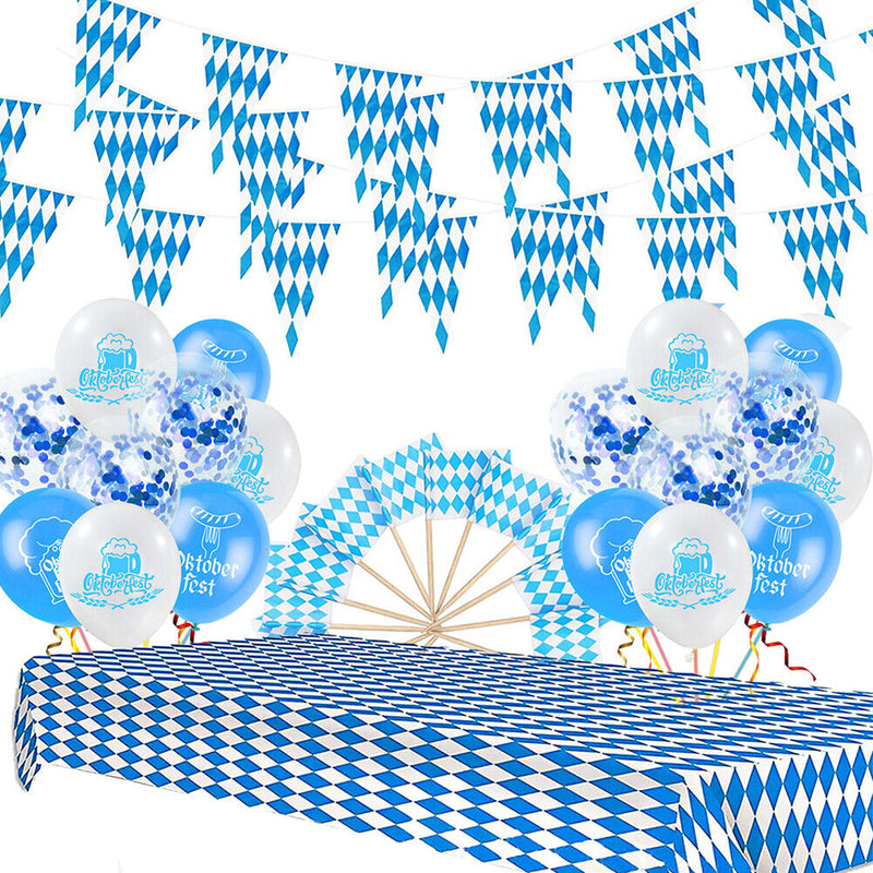 Oktoberfest Balloons German Beer Festival Decorating Set Insert Card Banner Flag