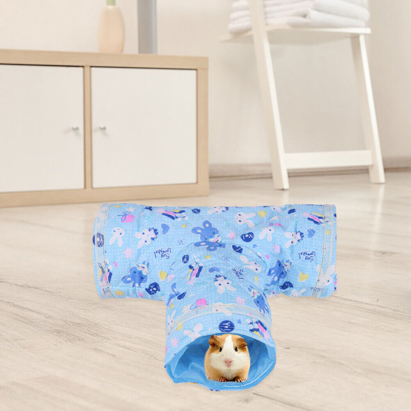 Hamster Tunnel Small Pet Animal Dutch Guinea Pig Hedgehog 3 Channels Toys Newly