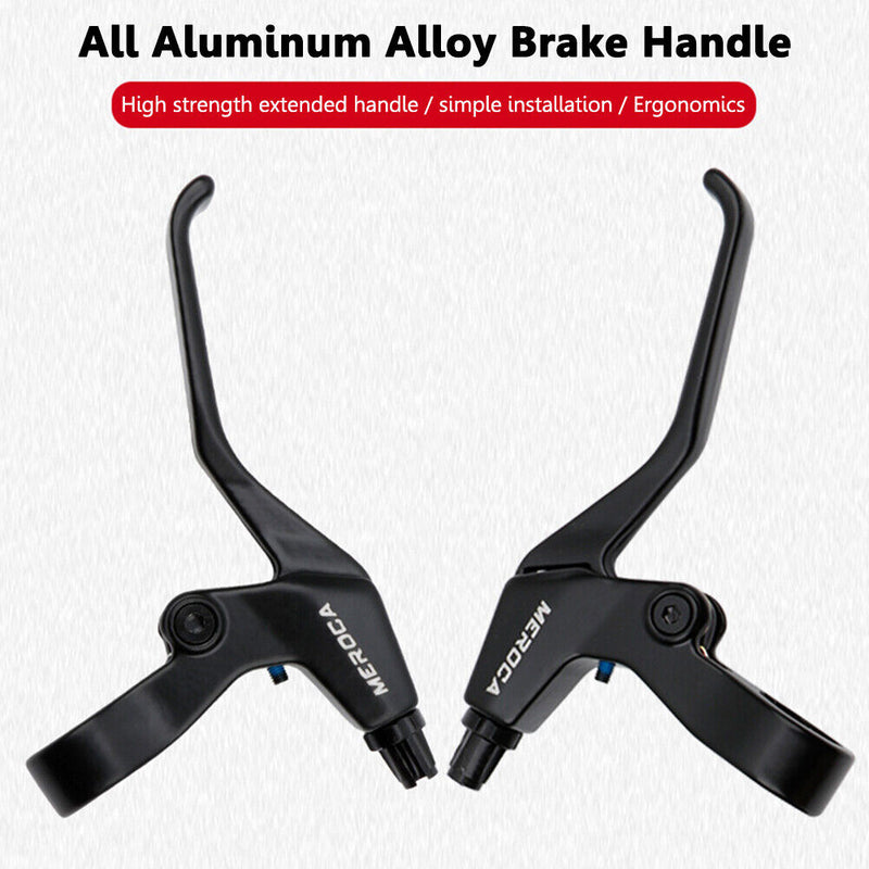MEROCA 2x Bicycle Brake Lever Folding MTB Bike Brake Handle Cycling (Black)