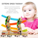 Children Wooden Four-layer Track Inertia Speed Slide Car Early Educational Toys