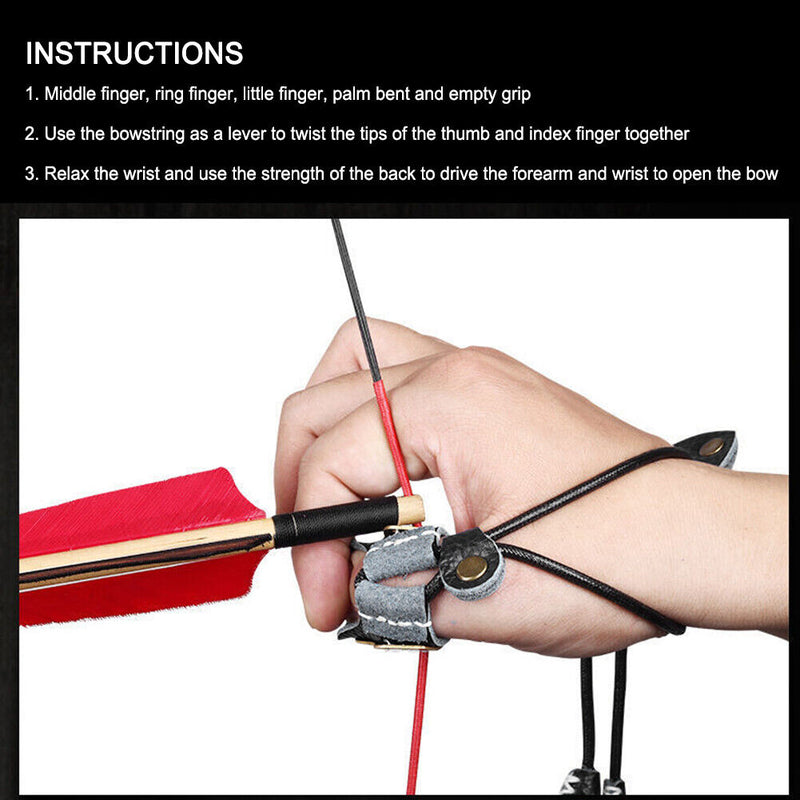 Brass Leather Thumb Finger Tip Protector Archery Pull Arrow Trigger Guard Rin