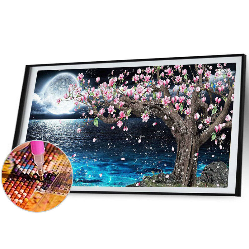 DIY Diamond Painting Kits Moon Peach Blossoms Full Round Drill Home Decorat