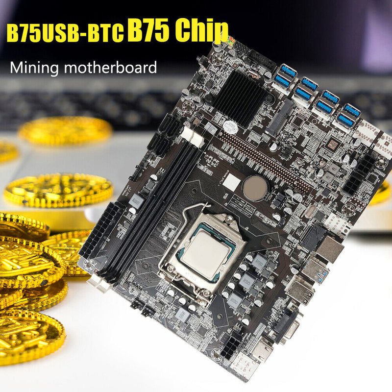 B75USB-BTC ETH BTC Mining Motherboard for LGA 1155 HDMI-Compatible+VGA Motherboard