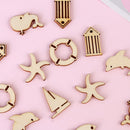 Sea Theme Mixed Whale Shape Sailboat Dolphin Wooden Craft Scrapbooking
