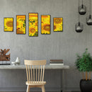 5D DIY Full Square Drill Diamond Painting 5 Panel Sunflower Mosaic Handmade