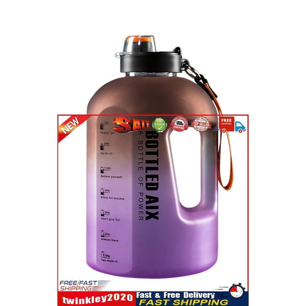 Large Capacity Water Bottle Gradient Color Time Marker Designed (Purple) Newly