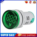 2pcs AC Round LED Digital Display Voltage Meter Ampermeter Monitor (Green)