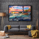 DIY Diamond Painting Sea Car Lighthouse Full Drill Rhinestone Mosaic Art Pi
