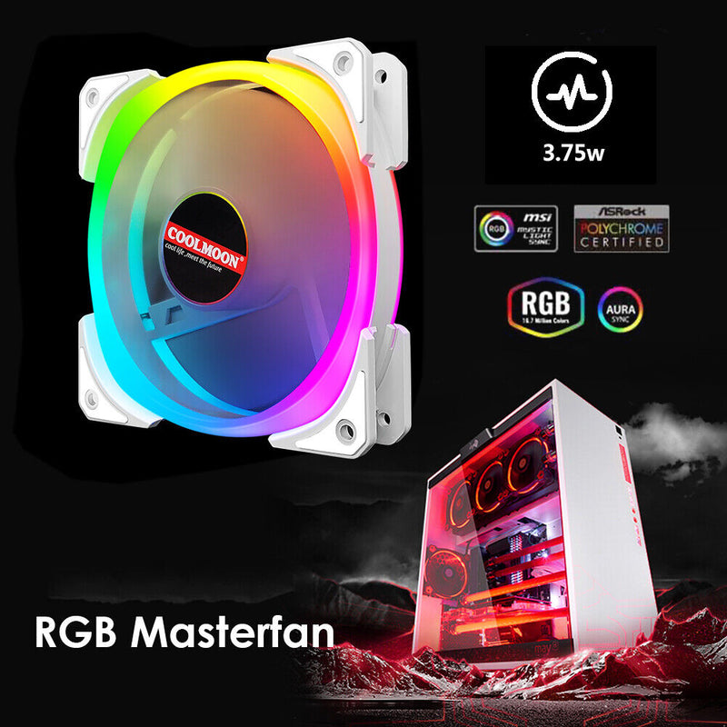 PC ARGB Cooling Fan 12V RGB 6 Pin 120mm Quiet Wireless Computer Case Cooler