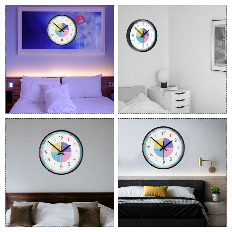 Easily Clock for Kids with Silent Movement Telling Time Wall Clock Educational