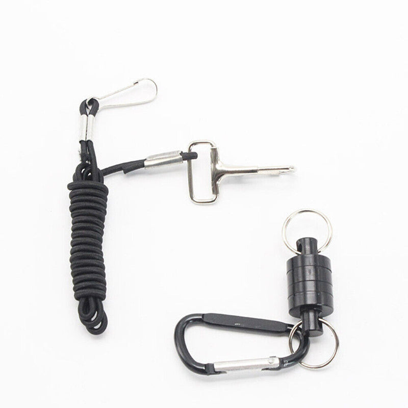 Magnetic Buckle Portable Carabiner Lure Magnet Hanging Clasp Holder (Black)