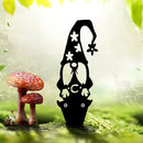 Metal Hollow Tree Trunk Gnome Ornament Backyard Lawn Stakes Yard Art Decorati