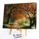 Painting By Numbers Kit DIY River Tree Hand Painted Canvas Oil Art Picture