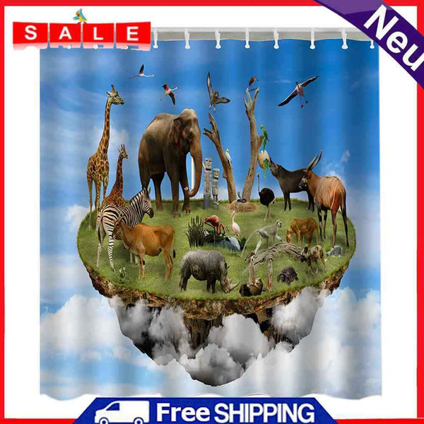 Bath shower curtain decoration waterproof Print (1#) (180*180cm)