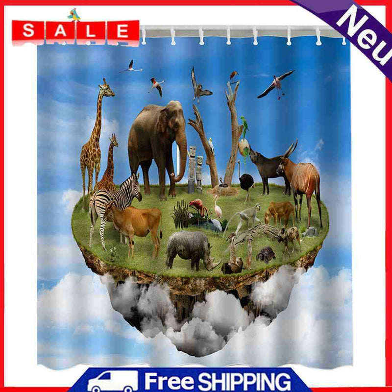 Bath shower curtain decoration waterproof Print (1