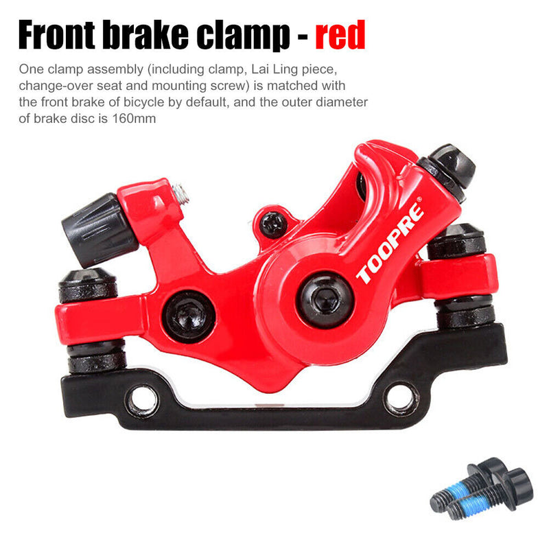 Bike Mechanic Disc Brake Caliper Brake Pad Rotors MTB Parts (Red Front) Newly