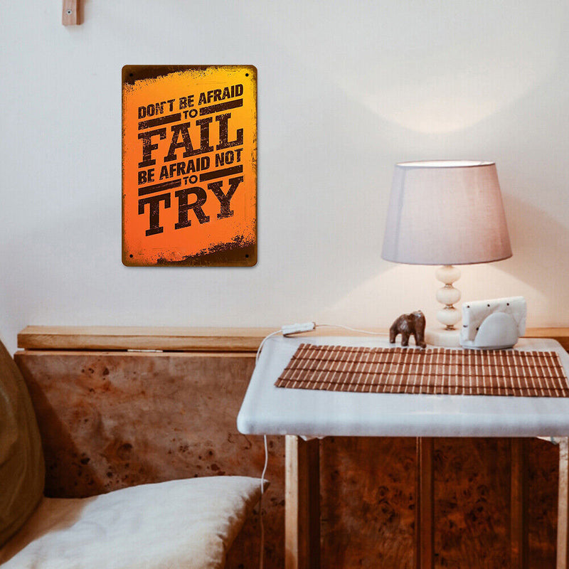 Fall Try Retro Metal Plate Tin Sign Plate for Bar Pub Club Cafe Iron Paintings