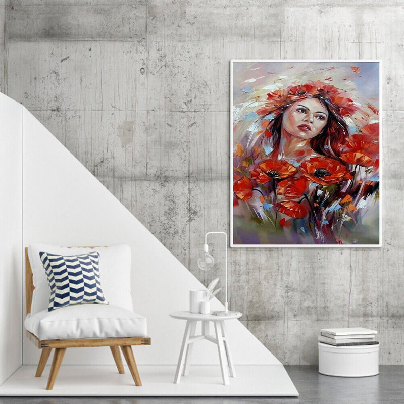 Girl Oil Paint By Numbers Kit DIY Acrylic Painting on Canvas Frameless Drawings