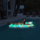 Illuminated Multi-Color Inflatable Floating Row Water Hammock LED Flashing Ri