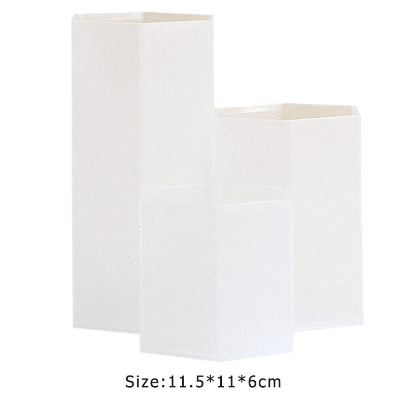 3 Lattices Makeup Brush Storage Box Cosmetics Pen Holder Organizer (White) Newly