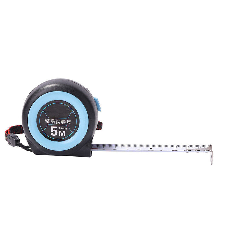 Retractable Steel Tape Measure Distance Measuring Ruler Blue (5m x 19mm)
