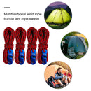 4pcs Tent Wind Rope Buckle Reflective Outdoor Camping Cord Lanyard (Red)
