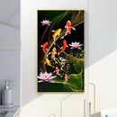 Koi Fish Lotus Diamond Painting Full Round Drill DIY Embroidery Kit 18x34