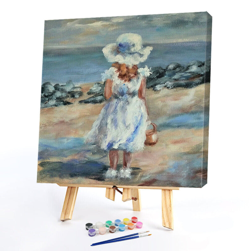 DIY Hand Painted Paint By Numbers Oil Canvas Pictures Play By The Sea Kit Gift