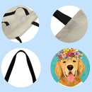 Dog flowers Printed Shoulder Shopping Bag Casual Large Tote Handbag