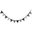 12pcs Flags 3.2m Black White Cotton Rustic Wedding Banner Garland Party