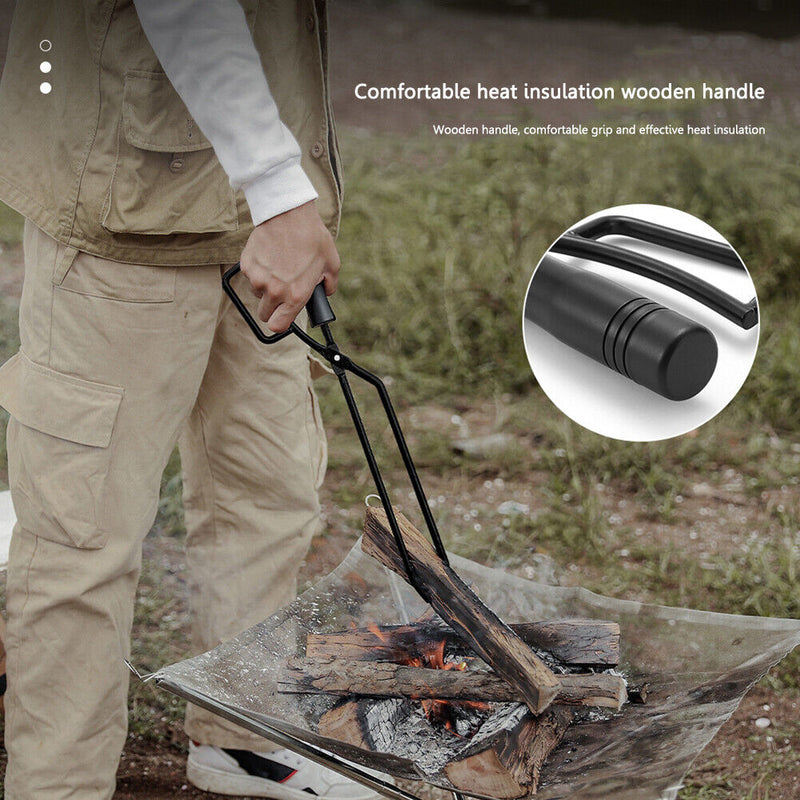 Outdoor Camping Barbecue Charcoal Clamp Portable Cooking Fire Tongs Clip Newly