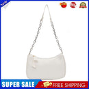 Fashion Women PU Pure Color Shoulder Underarm Hobos Bag Handbag (White)