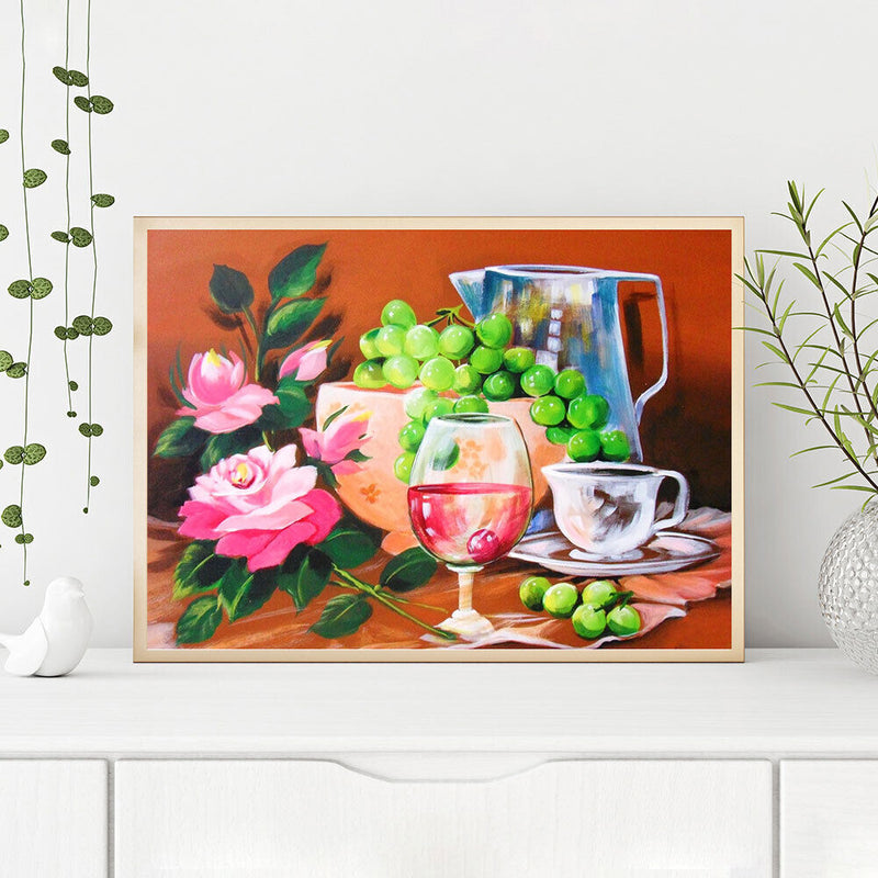 Table Grapes Wine Oil Paint By Numbers Kits DIY Home Decoration Gift Unframed