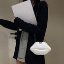 Lips Women PVC Handbags Chain Messenger Bags Shoulder Party Clutch (White)