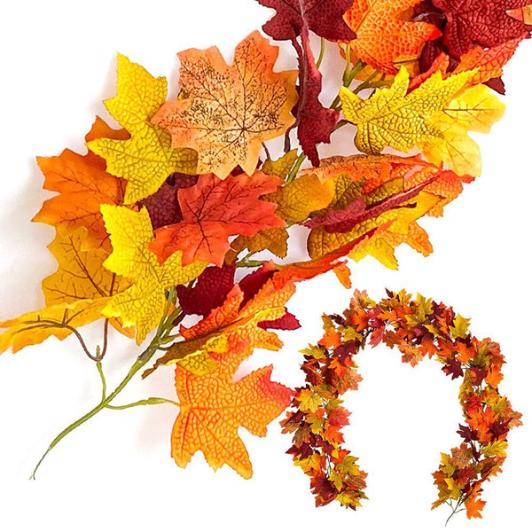 Wedding Decor Thanksgiving Day Wall Hanging Plants Faux Maple Leaf Cane Vine