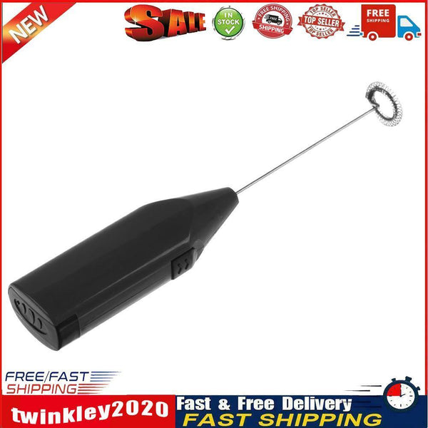 Mini Handheld Electric Egg Beater Milk Coffee Frother Whisk Foamer (Black) Newly