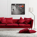 Painting By Numbers Kit DIY Rose Bike Canvas Oil Art Picture for Home Wall Decor