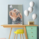 Hand Painted Canvas Art Painting By Number Dog and Butterfly DIY Oil Picture Kit