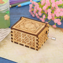 Retro Carved Hand Cranked Music Box Wooden Manual Child Birthday Gift Home Decor