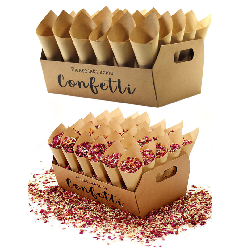 Confetti Cone Holder Box - Stand Tray Box Total of 30 Holes for 30 Confetti Cone