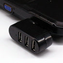 USB3.0 Hub Adapter Rotate High Speed U Disk Reader Splitter 3-Port (Black)