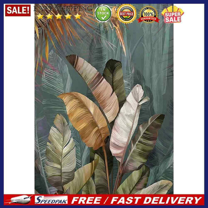 Forest Plantain Leaves Oil Paint By Number Kit DIY Home Decoration Gift Wal