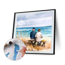 20X20cm Back View of Old Couple Frameless Oil Paint By Numbers DIY Painting K