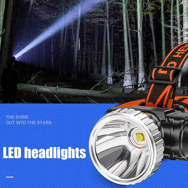 Powerful Headlamp LED Headlight USB Rechargeable Head-mounted Flashlight Newly