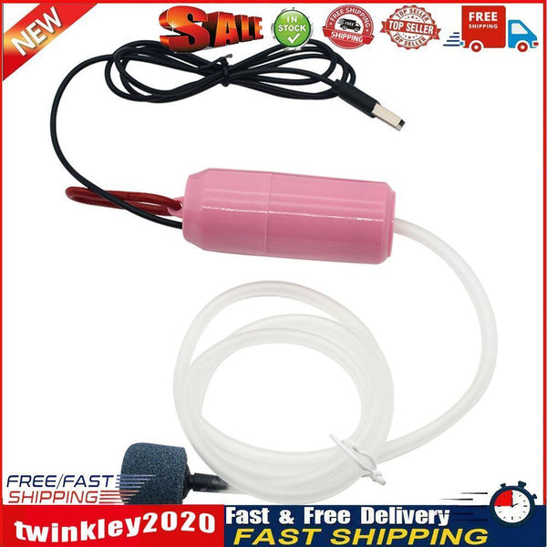 Aquarium Oxygen Air Pump Fish Tank Silent Air Compressor Aerator (Pink) Newly
